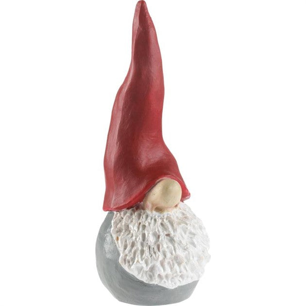 Weihnachtsmann mit dicker Nase und roter Mütze auf weißem Hintergrund