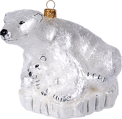 Christbaumschmuck Eisbär mit Baby