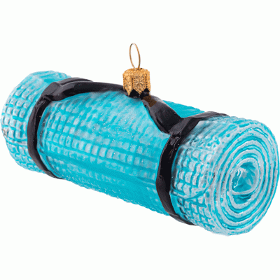 Christbaumschmuck Yogamatte blau