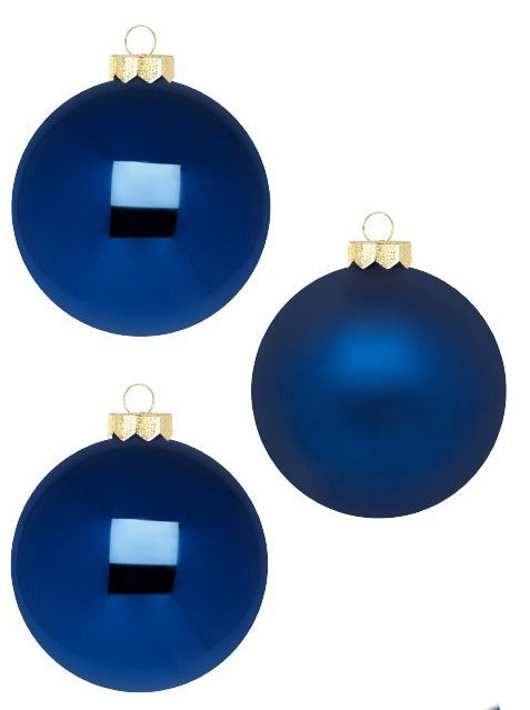 Weihnachtskugel Blau, Matt/Glanz 8cm, 12 STK.