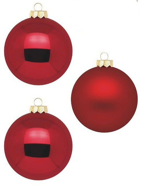 Weihnachtskugel Bordeaux, Matt/Glanz 8cm, 12 STK.