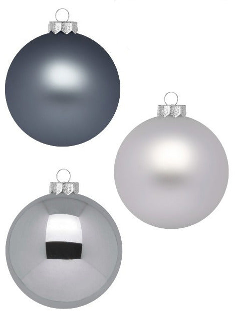 Weihnachtskugel Grau, Matt/Glanz 6cm, 20 STK.