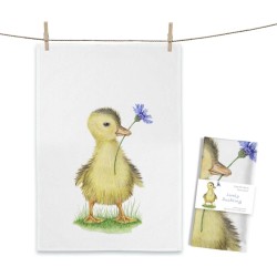 Geschirrtuch MALUU "Lovely Duckling", Entenküken, Aquarell-Design, OEKO-TEX® zertifiziert