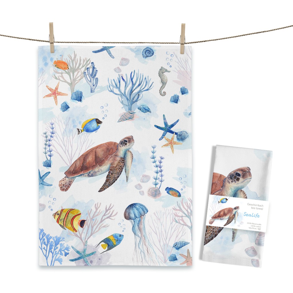 Geschirrtuch von Maluu Wasserschildkröte Geschirrtuch von Maluu Wasserschildkröte