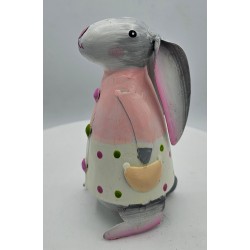 Osterhase Betty mit Schlappohren Rosa mit Punkten XS