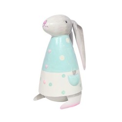 Osterhase Betty mit Schlappohren Blau mit Punkten XS