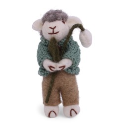 Gry & Sif Schaf mit Schneeglöckchen, 11 cm