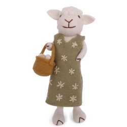 Gry & Sif Schaf im Kleid mit Osterkorb, 27 cm