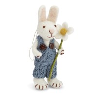 Gry & Sif Filzhase mit Blume, 11 cm