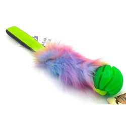 ZAYMA Craft Hundespielzeug Schlepper mit Kunstfell-Spiralkugel hellgrün S
