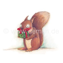 Postkarte Miriam Kramer Eichhörnchen