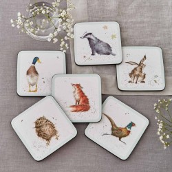 Wrendale Design - 6 Untersetzer mit Tiermotiven- - 10,5 x 10,5 cm