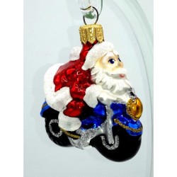 Weihnachtskugel Kleiner Weihnachtsmann auf Motorrad