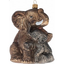 Christbaumschmuck Elefant mit Baby