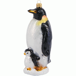 Christbaumschmuck Pinguin mit Baby