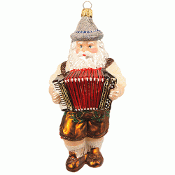 Christbaumschmuck Weihnachtsmann mit Akkordeon