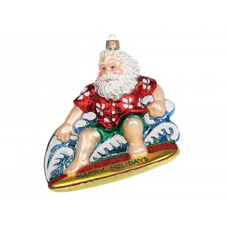 Christbaumschmuck Surfender Weihnachtsmann