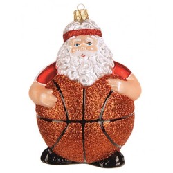 Christbaumschmuck Weihnachtsmann mit Basketball