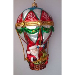 Christbaumschmuck Weihnachtsmann im Heißluftballon