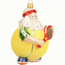 Christbaumschmuck Weihnachtsmann mit Tennisball