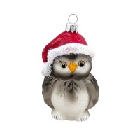 Christbaumschmuck - Hanco - Eule mit Weihnachtsmütze