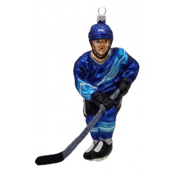 Christbaumschmuck Eishockey-Spieler blaues Trikot