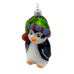 Christbaumschmuck Pinguin mit Weihnachtsmütze