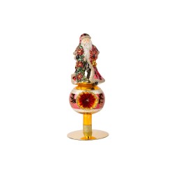 Christbaumspitze Weihnachtsmann mit Glocke