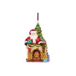 Christbaumschmuck - Huras Family - Santa  am Kamin