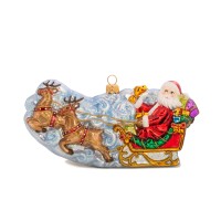 Christbaumschmuck - Huras Family - Santa im Rentierschlitten