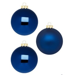 Weihnachtskugel Blau, Matt/Glanz 8cm, 12 STK.