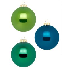 Weihnachtskugel Grün, Blau Mix 6cm, 20 STK.