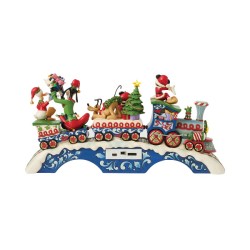 Disney Traditions - Jim Shore - Mickey mit Freunden auf dem Weihnachtszug - LED Spieluhr