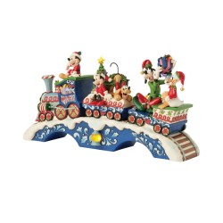 Disney Traditions - Jim Shore - Mickey mit Freunden auf dem Weihnachtszug - LED Spieluhr
