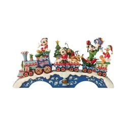 Disney Traditions - Jim Shore - Mickey mit Freunden auf dem Weihnachtszug - LED Spieluhr