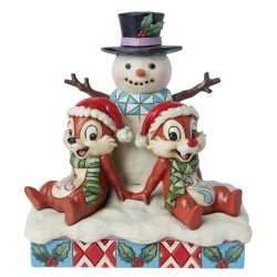 Disney Traditions - Jim Shore - Friendship &  Festivities - Chip und Chap mit Schneemann 